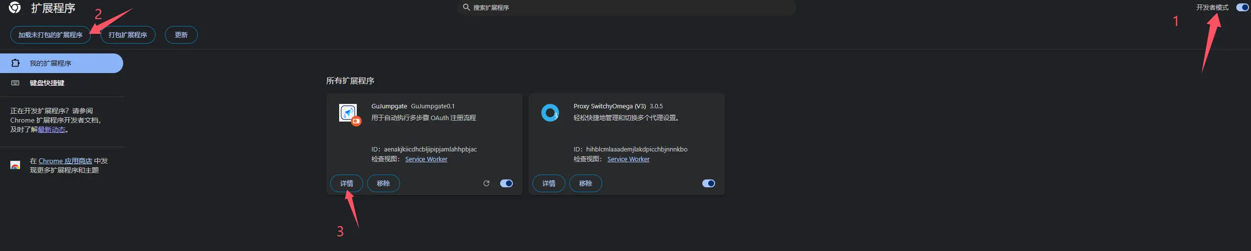 加载未打包的扩展程序